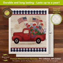 Load image into Gallery viewer, Stars and Stripes Truck Swedish Dishcloth