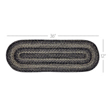 Load image into Gallery viewer, Sawyer Mill Black White Jute Oval Runner 12x36