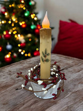 Load image into Gallery viewer, Christmas Holly LED Battery Operated Timer Taper Candles