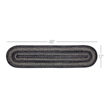 Load image into Gallery viewer, Sawyer Mill Black White Jute Oval Runner 12x48
