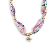 Load image into Gallery viewer, Tied to You Adjustable Scarf Necklace with Waterproof Heart/Flower Charms