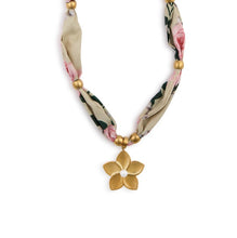 Load image into Gallery viewer, Tied to You Adjustable Scarf Necklace with Waterproof Heart/Flower Charms