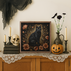 Floral Autumn Cat