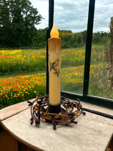 Gold Finch Spring Bird Battery Operated Timer Taper Candles
