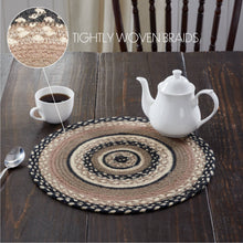 Load image into Gallery viewer, Sawyer Mill Charcoal Creme Jute Trivet 15"
