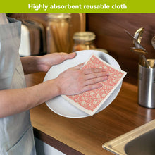 Load image into Gallery viewer, Delicate Pink Floral Swedish Dishcloth
