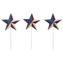Load image into Gallery viewer, Painted Metal American Flag Theme Star on Pick
