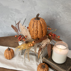 12” Mixed Wheat & Berry Candle Ring