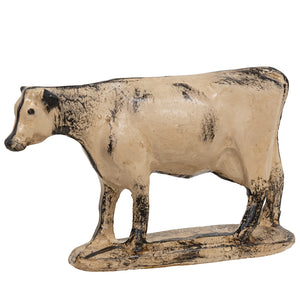 Antiqued Resin Holstein Cow Figurine