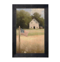 Load image into Gallery viewer, Flag with barn-Vertical Frame
