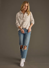 Load image into Gallery viewer, Tan, Brown &amp; Gray Plaid Button Up
