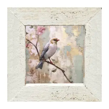 White Bird with Blue Wings Framed Print