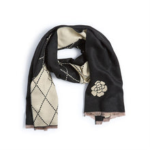 Load image into Gallery viewer, Camellia Noir Reversible Shawl
