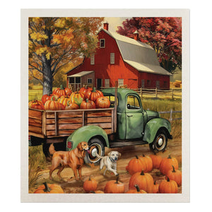 Autumn Farm Swedish Dishcloth