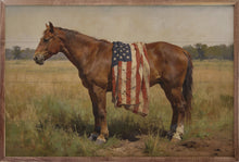 Load image into Gallery viewer, Bay Mare Horse With American Flag
