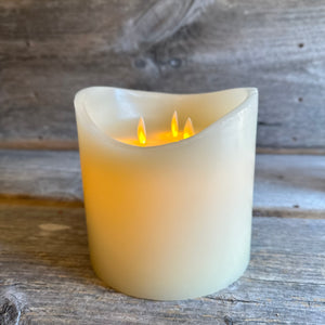 Three Wick Moving Flame LED Candle