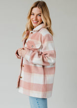 Load image into Gallery viewer, Pink, Tan &amp; Cream Plaid Jacket
