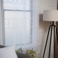 Load image into Gallery viewer, Farmhouse Eureka! 48x63 White Lace Curtain Panel
