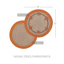 Load image into Gallery viewer, Harvest Blessings Natural Stencil Pumpkin Trivet
