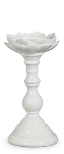 White Floral Candle Holder