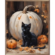 Load image into Gallery viewer, Halloween and Fall Framed Seasonal Pictures with Natural Wood Frames
