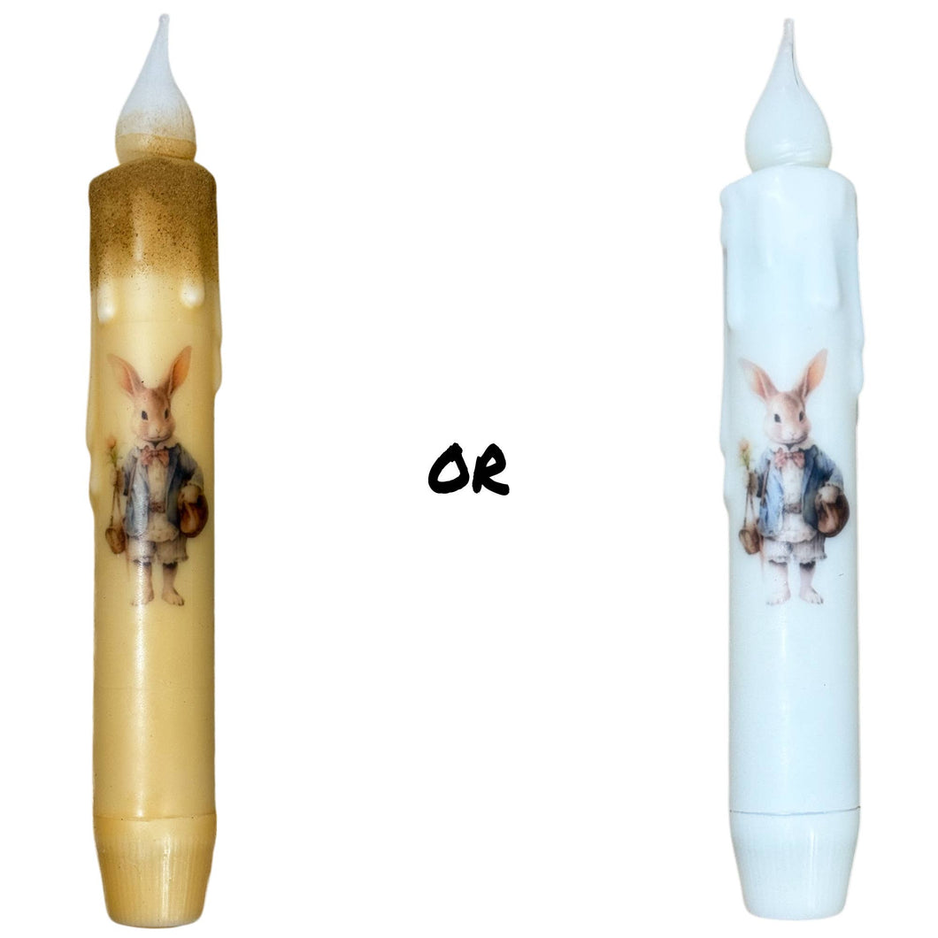 Vintage Easter Bunny Battery Operated Taper Candles