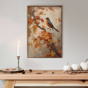 Bluebird On Fall Branch