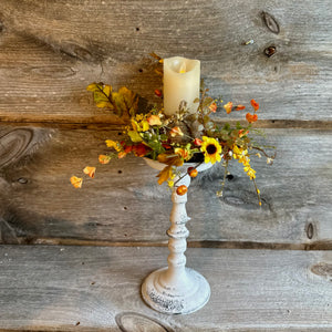 Rustic White Pedestal Stands