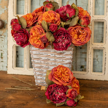 Load image into Gallery viewer, 14&quot; Orange &amp; Burgundy Dried Rose Bundle
