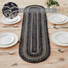 Load image into Gallery viewer, Sawyer Mill Black White Jute Oval Runner 12x48
