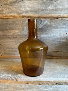 Tall Amber Bottle Vase