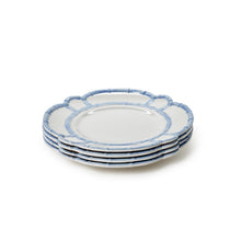 Load image into Gallery viewer, French Blue Bamboo Touch Dinner Plates with Bamboo Rim
