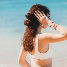 Load image into Gallery viewer, "Anchor" White &amp; Gold Nautical Charm Hair Tie Bracelets
