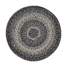 Load image into Gallery viewer, Sawyer Mill Black White Jute Trivet 15 inch Diameter
