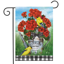 Load image into Gallery viewer, Geranium Watering Can Summer Garden Flag
