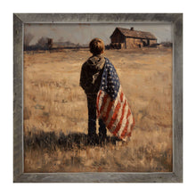 Load image into Gallery viewer, Child With Flag - Boy at Farm
