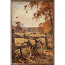 Load image into Gallery viewer, Autumn Bicycle With Country Fence
