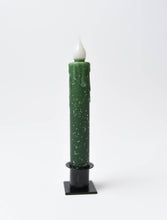 Load image into Gallery viewer, Diamond Dusted Christmas LED Timer Taper Candle
