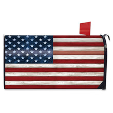 Load image into Gallery viewer, Wooden American Flag Mailbox Cover
