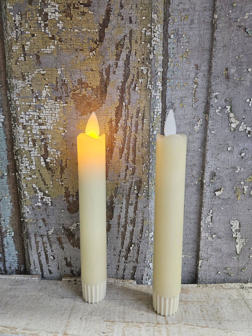 Cream Moving Flame Taper Candle