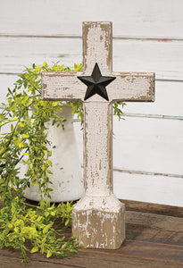 Wooden Cross with Barn Star