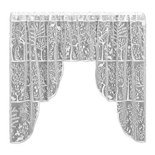 Load image into Gallery viewer, Rabbit Hollow 72x39 White Lace Swag Pair Curtain
