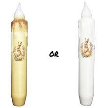 Load image into Gallery viewer, Easter Bunny Floral LED Battery Operated Timer Taper Candles
