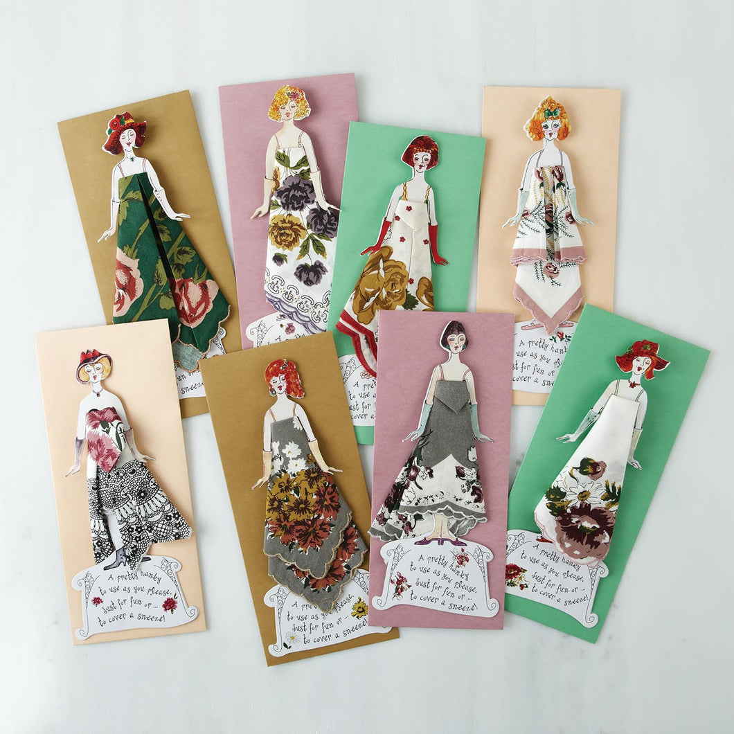 Paper Doll Greeting Card with Handkerchief