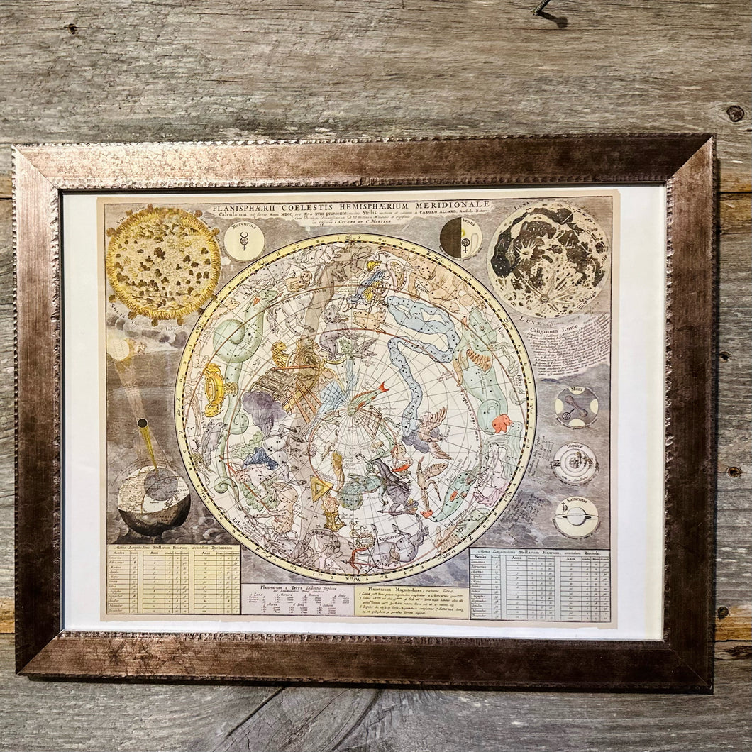 Vintage Constellation Map Framed Print