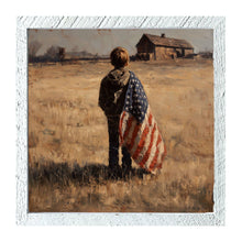 Load image into Gallery viewer, Child With Flag - Boy at Farm
