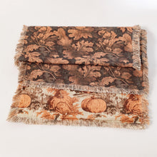 Load image into Gallery viewer, Reversible Table Runner - Fall Leaves and Pumpkins
