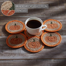 Load image into Gallery viewer, Harvest Blessings Natural Stencil Pumpkin Coaster
