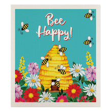 Load image into Gallery viewer, Bee Happy Hive Swedish Dishcloth
