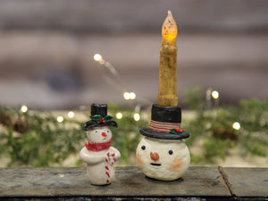 Resin Snowman Taper Holder